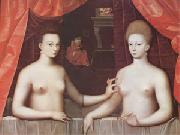 School of Fontainebleau Gabrielle d'Estrees and One of Her Sisters (mk05) painting